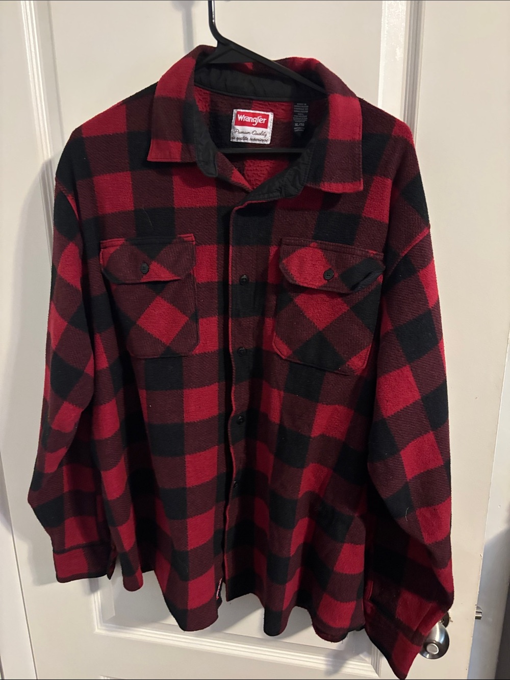 Wrangler Red and Black Buffalo Plaid Button-Down Shirt